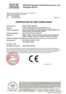 Cámara de alta temperatura 220 V - Certificación EMC