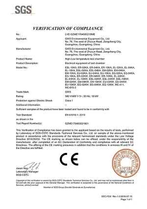 EK (380 V MC) - Certificación LVD