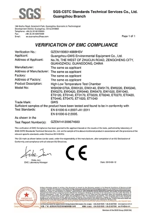 EW (excepto modelo 1070) – Certificación EMC