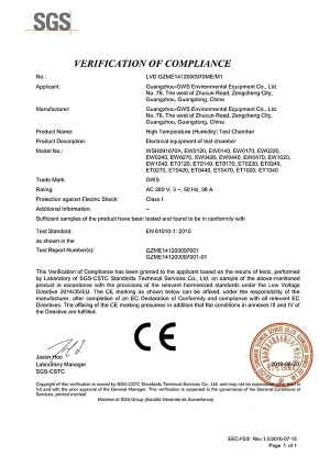 EW (excepto modelo 1070) – Certificación LVD